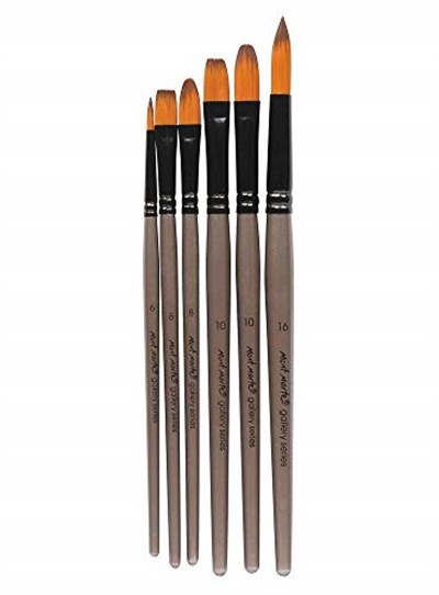 Mont Marte Galeri serisi akrilik fırça seti, 6 parça, sentetik saç boyası fırçası seçenekleri, akrilik boyaya uygun - Seçenekler: Acrylic 5pce, Acrylic 6pce, Watercolor 7pce, Watercolor