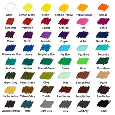 Mont Marte Yağlı pastel boya seti, 48 adet, yumuşak yağlı tebeşir, yoğun renkler, yüksek pigmentasyon, resim ve çizimler için ideal