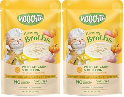 Moochie Çorba Kedi Ödülü Tavuk-Balkabağı, 40 Gr, 1 Adet 2li paket
