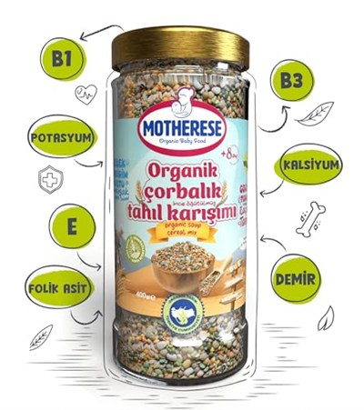Motherese Organik Çorbalık Tahıl Karışımı 400gr - Motherese Organik Bebek Çorbalık Tahıl Karışımı 400gr