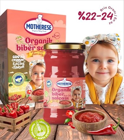 Motherese Organik Tatlı Biber Salçası 610gr - Motherese Organik Bebek Tatlı Biber Salçası 610gr