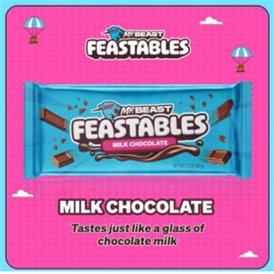 Mr Beast Feastables Sütlü Çikolata Bar - Otla Beslenen Süt ve Organik Kakao - 60g