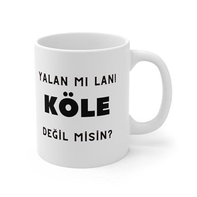 MRN - Yalan Mı Lan! Köle Değil Misin? Baskılı Kupa Bardak