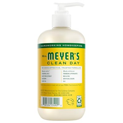 MRS. MEYERS CLEAN DAY Sıvı El Sabunu, Zalimsiz ve Biyolojik Çözünür Elde Yıkama Formülü Uçucu Yağlarla Üretilmiştir, Hanımeli Kokusu, 12,5 oz Şişe