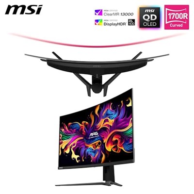 MSI 31.5 MPG 321CURX QD-OLED, Gaming Monitör, UHD, 16:9, Curve 1700R, QD-OLED, 240Hz, 0.03ms (GTG), G-SYNC Compatible