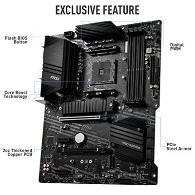 MSI B550-A Pro AM4 DDR4 Bellek 4400(OC) HDMI DP M.2 USB3.2 ATX