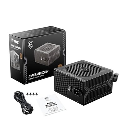 MSI MAG A650BN ATX PC güç kaynağı (650 Watt, modüler değil, 80 Plus Bronz, siyah)