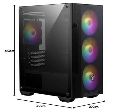 MSI MAG Forge M100A Akrilik Mesh 4x120mm Auto RGB Fan USB 3.2 Micro-ATX Tower Gaming (Oyuncu) Kasa