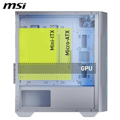 MSI MAG FORGE M100R WHITE TEMPERLI CAM 3X120MM 1X120MM ARGB FAN MATX GAMING BILGISAYAR KASASı