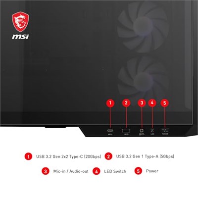 MSI MAG PANO M100R PZ TEMPERLİ CAM 3X120MM 1X120MM ARGB FAN MATX PANORAMİK GAMİNG BİLGİSAYAR KASASI