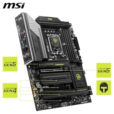 MSI, Mag Z890 Tomahawk Wifi Soket 1851 Ddr5 9200Mhz(oc) Usb 20Gbps 4Xm.2 2Xtb4 Hdmi Display 5G Lan Wifi 7 Atx, 7E32-001R