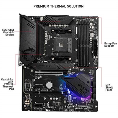 MSI Mpg B550 Gaming Plus AM4 DDR4 Bellek 4400(OC) HDMI DP M.2 USB3.2 RGB ATX, Siyah