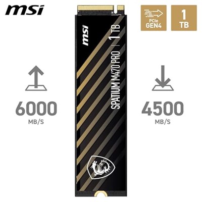 MSI SSD SPATIUM M470 PRO PCIE 4.0 NVME M.2 1TB R:6000 W:4500