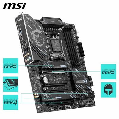 MSI X870 GAMING PLUS WIFI AM5 DDR5 8200MHZ(OC) 3x M.2 USB4 HDMI 5G LAN WIFI 7 RGB ATX