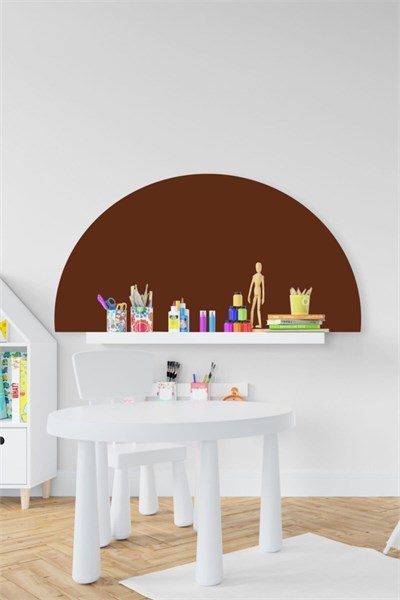 MSticker-Bohem Koyu Kahve Yarım Daire Çocuk Bebek Odası Sticker(50x100cm)