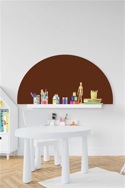 MSticker-Bohem Koyu Kahve Yarım Daire Çocuk Bebek Odası Sticker(50x100cm)