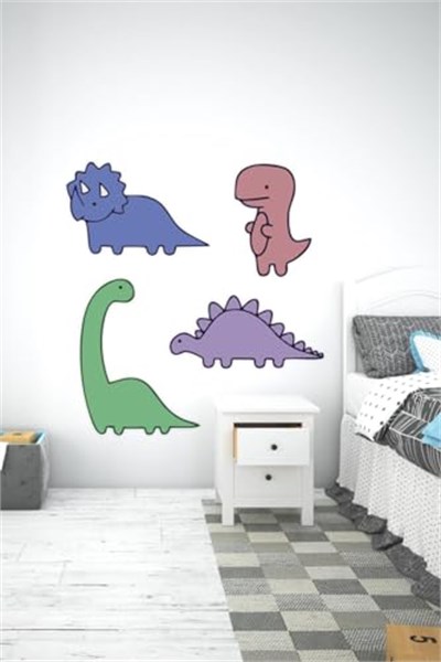 MSticker-Sevimli Dinazorlar Srticker Seti-çocuk Bebek Odası Sticker Seti