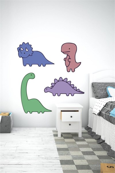 MSticker-Sevimli Dinazorlar Srticker Seti-çocuk Bebek Odası Sticker Seti