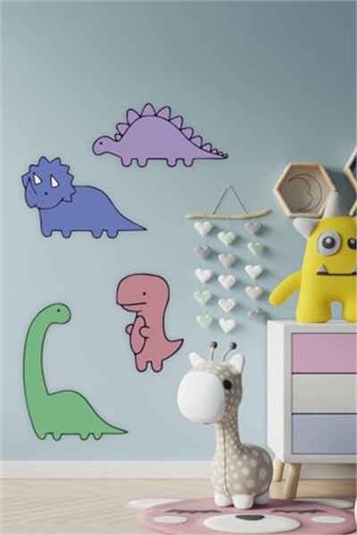 MSticker-Sevimli Dinazorlar Srticker Seti-çocuk Bebek Odası Sticker Seti