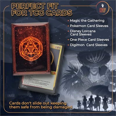 MTG Kart Kılıfları (Kırmızı Arcane) 105li Paket - Pürüzsüz Karıştırıcı MTG Kollar 100 Mikron Kalınlık -66 mm x 90 mm Magic the Gathering Kart Kılıfları