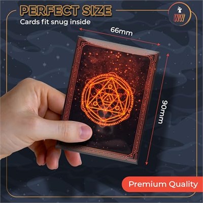 MTG Kart Kılıfları (Kırmızı Arcane) 105li Paket - Pürüzsüz Karıştırıcı MTG Kollar 100 Mikron Kalınlık -66 mm x 90 mm Magic the Gathering Kart Kılıfları