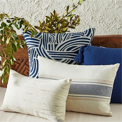 Mudo Home Alba Kirlent Püsküllü Laci̇vert 45x45 Cm