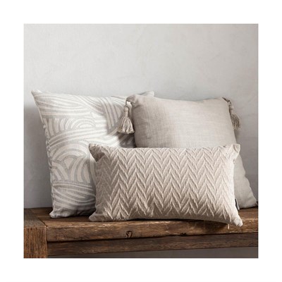 Mudo Home Alba Wave Kirlent Ekru 50x50 Cm