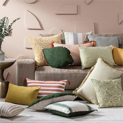 Mudo Home Alba Wave Kirlent Hardal 50x50 Cm