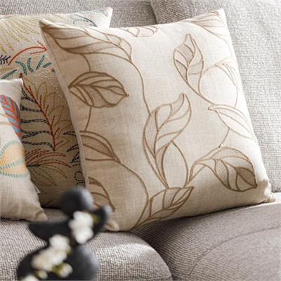 Mudo Home Alisa Floral Kirlent Bej 45x45 Cm