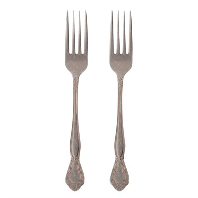 Mudo Home Antique Steel Gold Yemek Çatali 2 Li̇ Set