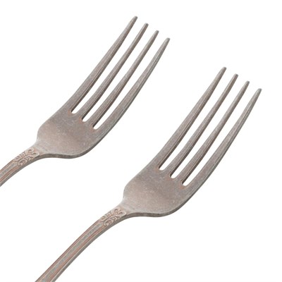 Mudo Home Antique Steel Gold Yemek Çatali 2 Li̇ Set