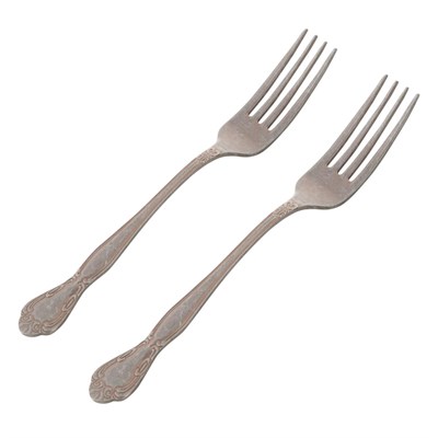 Mudo Home Antique Steel Gold Yemek Çatali 2 Li̇ Set