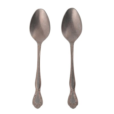 Mudo Home Antique Steel Gold Yemek Kaşiği 2 Li̇ Set