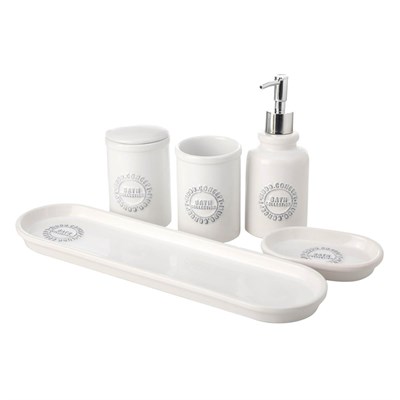 Mudo Home Barnes 5li̇ Kutulu Banyo Seti̇ Beyaz