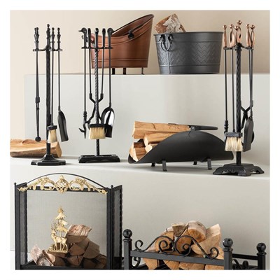 Mudo Home Classic Black Şömi̇ne Aksesuar Seti̇ 80cm
