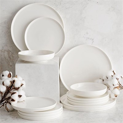 Mudo Home Ephesus White Çukur Tabak Seti̇ 22cm - 6li