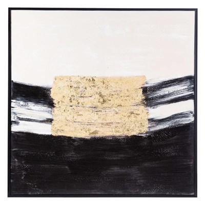 Mudo Home Golden Abstract Çerçeveli̇ Yağli Boya 100x100 Cm
