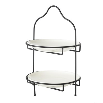 Mudo Home Gurme İki̇ Katli Sunum 22cm - Si̇yah