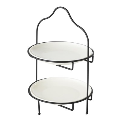 Mudo Home Gurme İki̇ Katli Sunum 22cm - Si̇yah