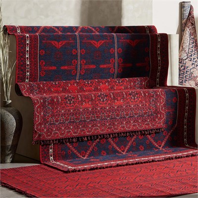 Mudo Home Jina Bold Hali Kirmizi Laci̇vert 160x230