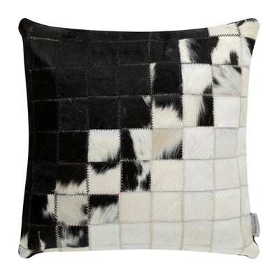 Mudo Home Lucas Deri̇ Kirlent Si̇yah Beyaz 45x45 Cm