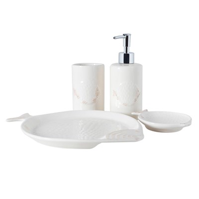 Mudo Home Marine Fish 4lü Kutulu Banyo Seti̇