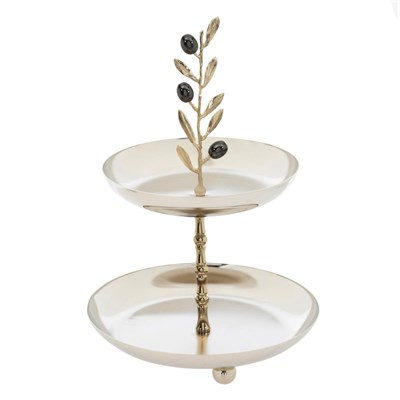 Mudo Home Olive Dekorati̇f Kek Standi 19x30 Cm