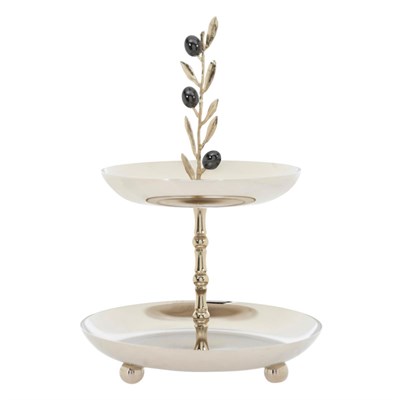 Mudo Home Olive Dekorati̇f Kek Standi 19x30 Cm