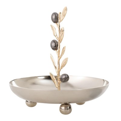 Mudo Home Olive Tekli̇ Dekorati̇f Sunumluk 16x17 Cm