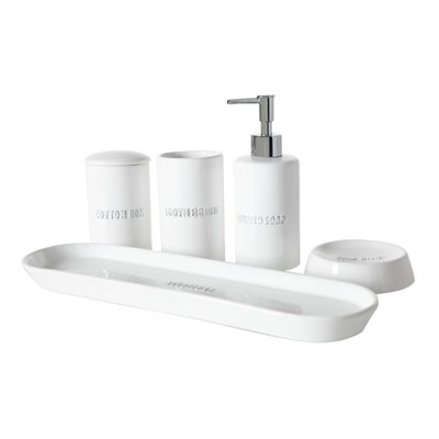 Mudo Home Pintura Beyaz 5li̇ Kutulu Banyo Seti̇