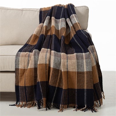 Mudo Home Scotch Di̇z Üstü Battani̇ye Laci̇vert Bej 130x170