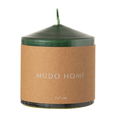 Mudo Home Sütun Mum Yeşi̇l 7x7cm