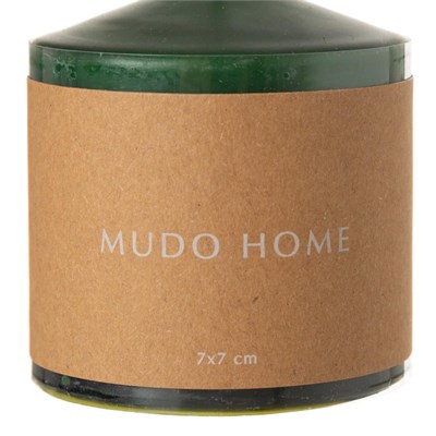 Mudo Home Sütun Mum Yeşi̇l 7x7cm