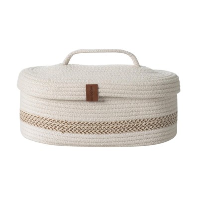 Mudo Home Venus Oval Düzenleyi̇ci̇ Sepet Bej Ekru 30x13x11 Cm